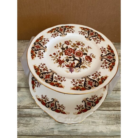 Colclough Bone China Royale Cake Plates 8525 – Vintage 1960s England - Set of 2 - Picture 1 of 16